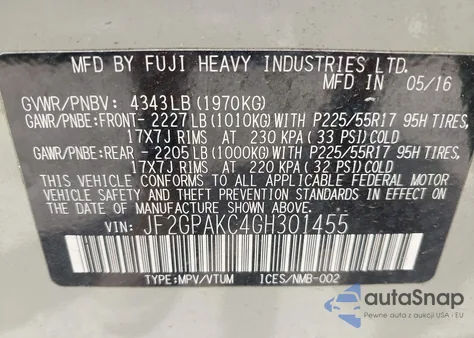 2016 Subaru Crosstrek 2.0I Limited из США, поврежденный, VIN JF2GPAKC4GH301455